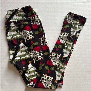 LuLaRoe Christmas cow Leggings